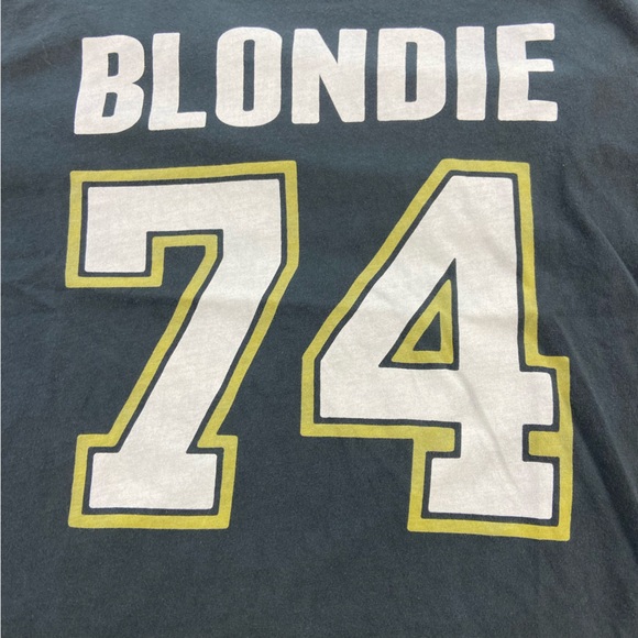 Retrobrand Blondie Band #74 Varsity Jersey Style Tee T-Shirt Faded Black XSmall - Picture 6 of 9